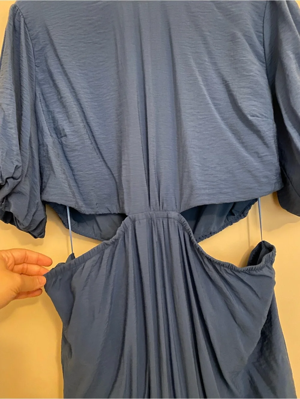 Abercrombie & Fitch Royal Blue Maxi Dress with Puff Sleeves size XL